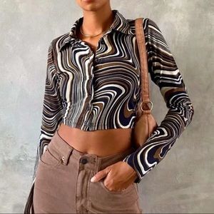 MOTEL ROCKS - Ryals Long Sleeve Top in 70's Ripple